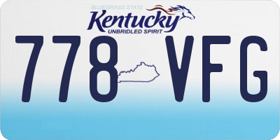KY license plate 778VFG