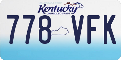KY license plate 778VFK