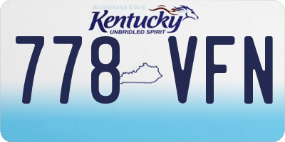 KY license plate 778VFN