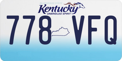 KY license plate 778VFQ