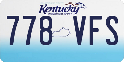 KY license plate 778VFS