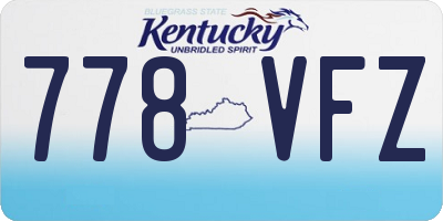 KY license plate 778VFZ