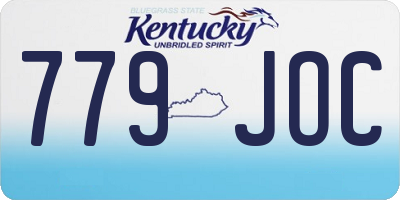 KY license plate 779JOC