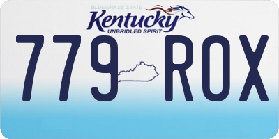 KY license plate 779ROX