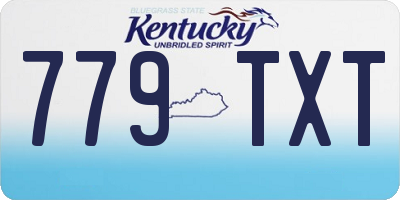 KY license plate 779TXT