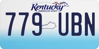KY license plate 779UBN