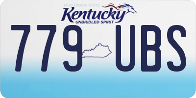 KY license plate 779UBS