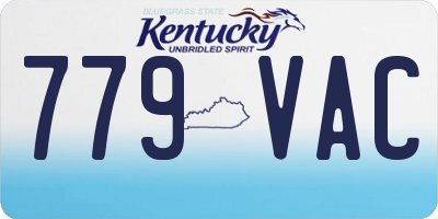 KY license plate 779VAC