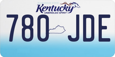 KY license plate 780JDE