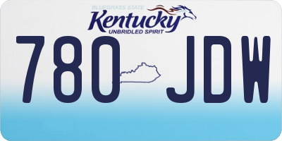 KY license plate 780JDW