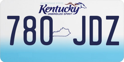 KY license plate 780JDZ