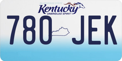 KY license plate 780JEK