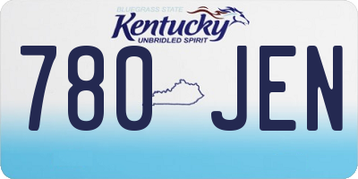 KY license plate 780JEN
