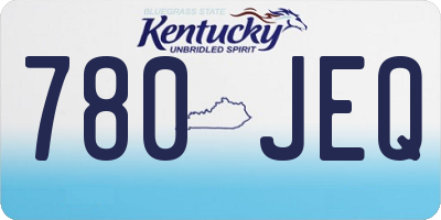 KY license plate 780JEQ