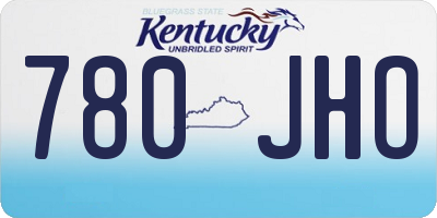 KY license plate 780JHO