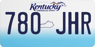 KY license plate 780JHR