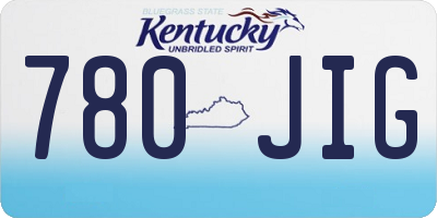 KY license plate 780JIG