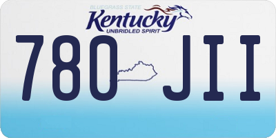 KY license plate 780JII