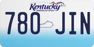 KY license plate 780JIN