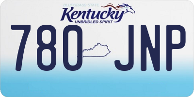 KY license plate 780JNP