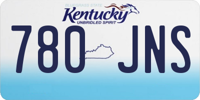 KY license plate 780JNS