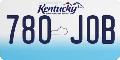 KY license plate 780JOB