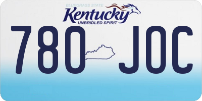 KY license plate 780JOC