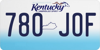 KY license plate 780JOF