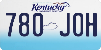 KY license plate 780JOH