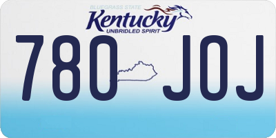 KY license plate 780JOJ