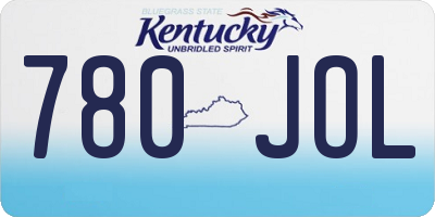 KY license plate 780JOL