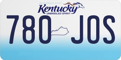 KY license plate 780JOS
