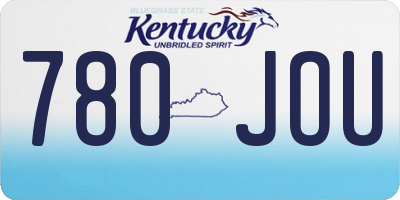 KY license plate 780JOU