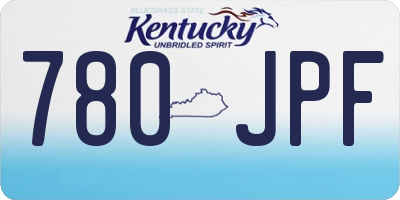 KY license plate 780JPF
