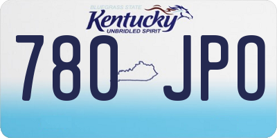 KY license plate 780JPO