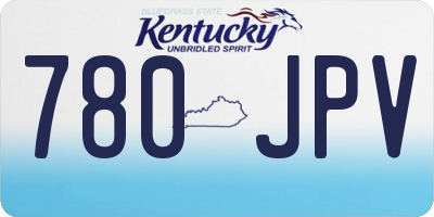 KY license plate 780JPV