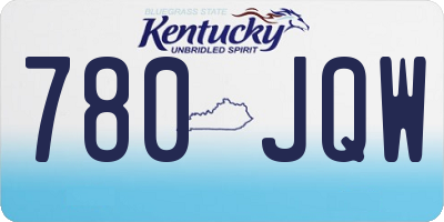 KY license plate 780JQW