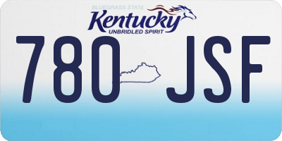 KY license plate 780JSF