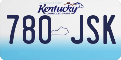 KY license plate 780JSK