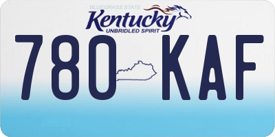 KY license plate 780KAF