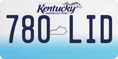 KY license plate 780LID