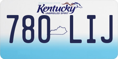 KY license plate 780LIJ