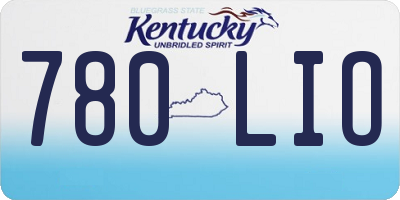 KY license plate 780LIO