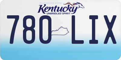 KY license plate 780LIX