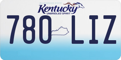 KY license plate 780LIZ
