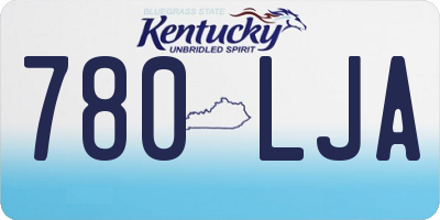 KY license plate 780LJA