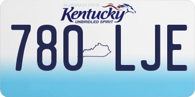 KY license plate 780LJE