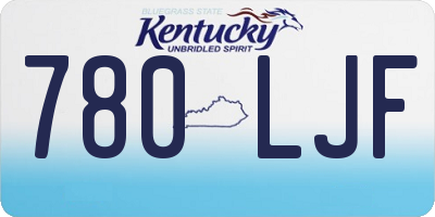 KY license plate 780LJF