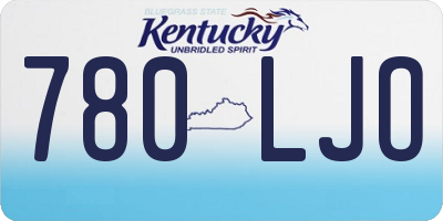 KY license plate 780LJO
