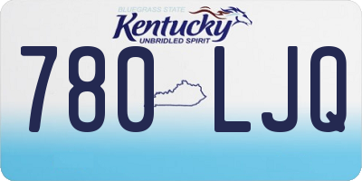 KY license plate 780LJQ